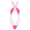 YOOJIA Women's Extreme Sling Shot Micro Mini Bikini One Piece Monokini Swimsuit Thong Bodysuit Pink One Size view 1