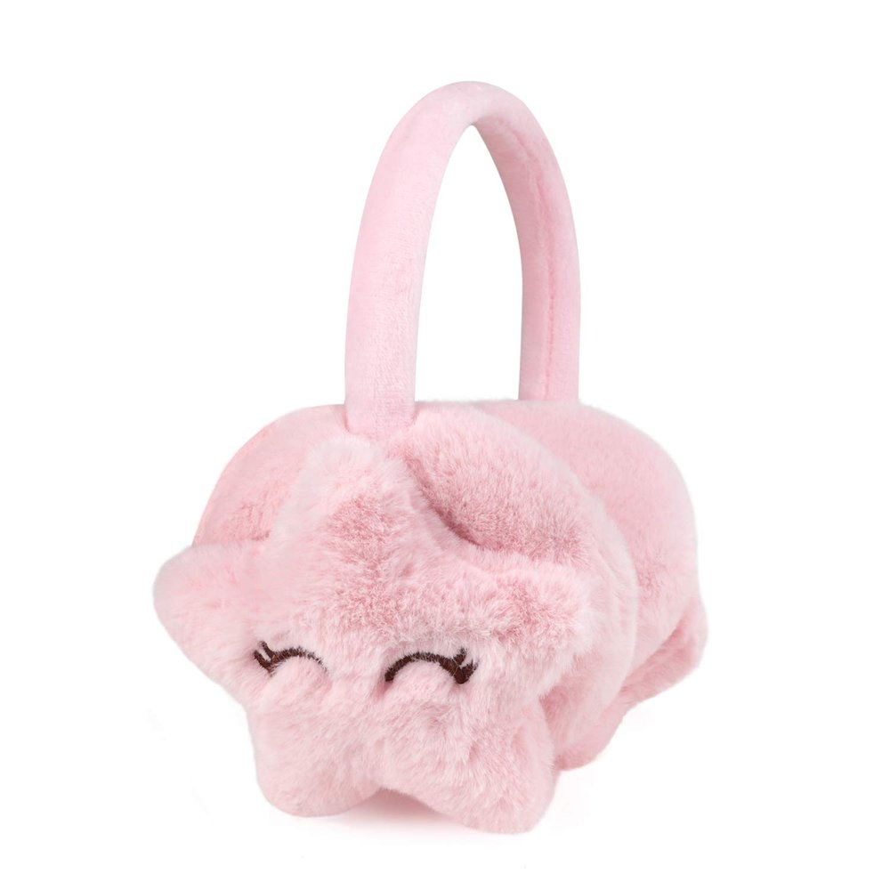 JIAHG Boys Girls Cute Squint Star Winter Warm Earmuffs Soft Faux Fur Ear Warmers Kids Outdoor Thermal Comfy Plush Ear Muffs
