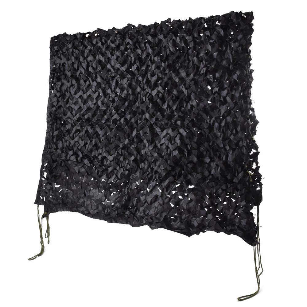 HYOUT Camo Netting Camouflage Net Bulk Roll for Hunting Blinds Ghillie Sunshade, Camping, Military Party Decoration, Black 6.5x26ft