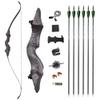 60Inch Archery Takedown Recurve Bow and Arrows Set Hunting Wooden Bow Riser 30-60lbs Traditional Longbow for Outdoor Target Practice Right Hand (Black, 60lbs) view 1