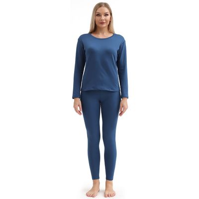 PISIQI Thermal Underwear Women Ultra-Soft Long Johns Set Base Layer Skiing Winter Warm Top & Bottom (S, Blue)