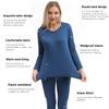 PISIQI Thermal Underwear Women Ultra-Soft Long Johns Set Base Layer Skiing Winter Warm Top & Bottom (S, Blue) view 2