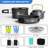 Odoland 15pcs Camping Cookware Mess Kit, Lightweight Pot Pan Kettle Set view 4