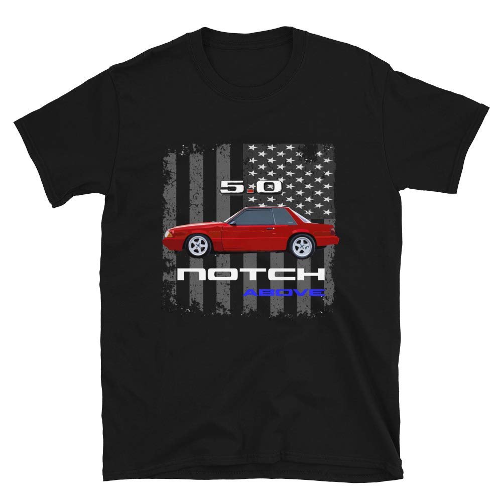 Foxbody Stang 5.0 Notch Above Short-Sleeve Unisex T-Shirt Black