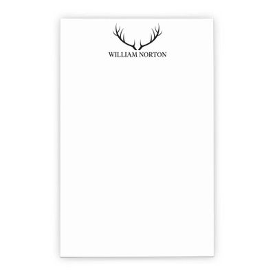 Deer Antlers Notepad Set, Personalized Notepad for Men or Women, Personalized Hunting Gifts for Him, Personalized Fathers Day Gifts from Kids, Wife, Daughter, Son, Hunter, Size 5.5in x 8.5in 50 Sheets