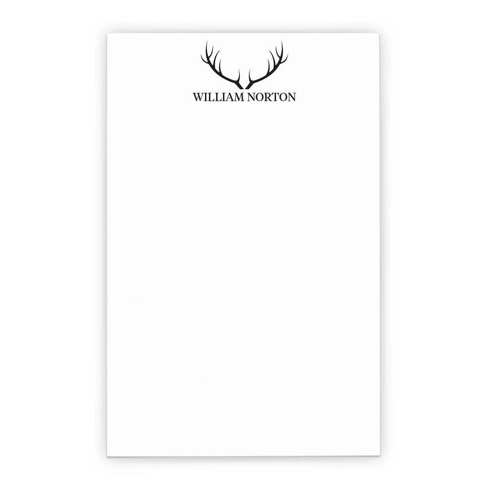 Deer Antlers Notepad Set, Personalized Notepad for Men or Women, Personalized Hunting Gifts for Him, Personalized Fathers Day Gifts from Kids, Wife, Daughter, Son, Hunter, Size 5.5in x 8.5in 50 Sheets
