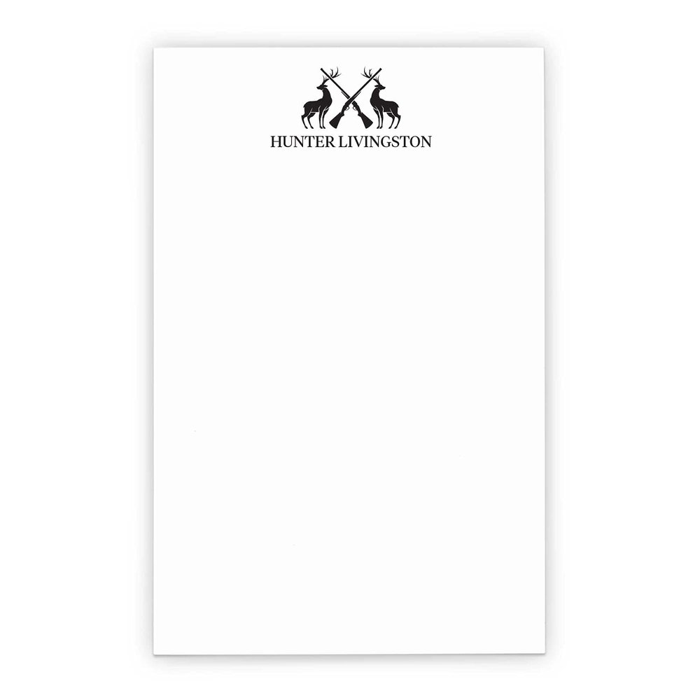 Deer Hunter Notepad Set, Personalized Notepad for Men or Women, Personalized Hunting Gifts for Him, Wife, Daughter, Son, Hunter, Size 5.5in x 8.5in, 50 Sheets