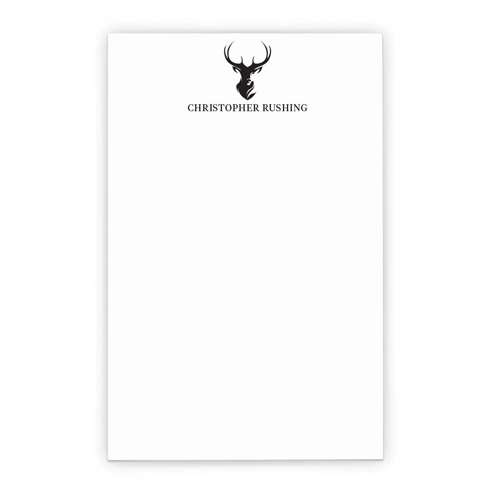 Deer Notepad Set, Personalized Notepad for Men or Women, Personalized Hunting Gifts for Him, Hunter, Size 5.5in x 8.5in, 50 Sheets