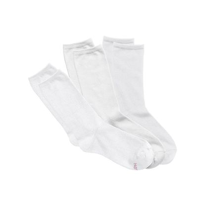 6 Pack of Hanes Ladies Crew Socks, White, 5-9