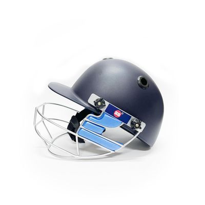SS Elite Cricket Helmet | Navy Blue | Size: Large | for Men & Boys | Mild Steel Grill | Eva Padding