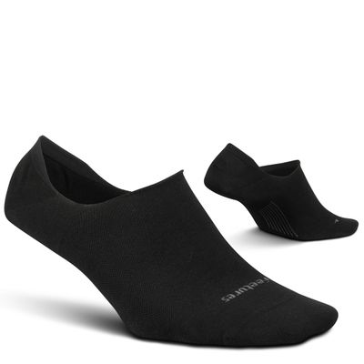 Feetures Everyday Light Cushion Invisible Sock for Men - Anti-Slip Sock Liner with Targeted Compression - Black, L (1 Pair)