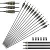 Obert 12pcs 30 Inches Premium Archery Carbon Arrows with Natural Turkey Fletching Feathers Hunting Target Practice for Bows Hunting Arrows view 1