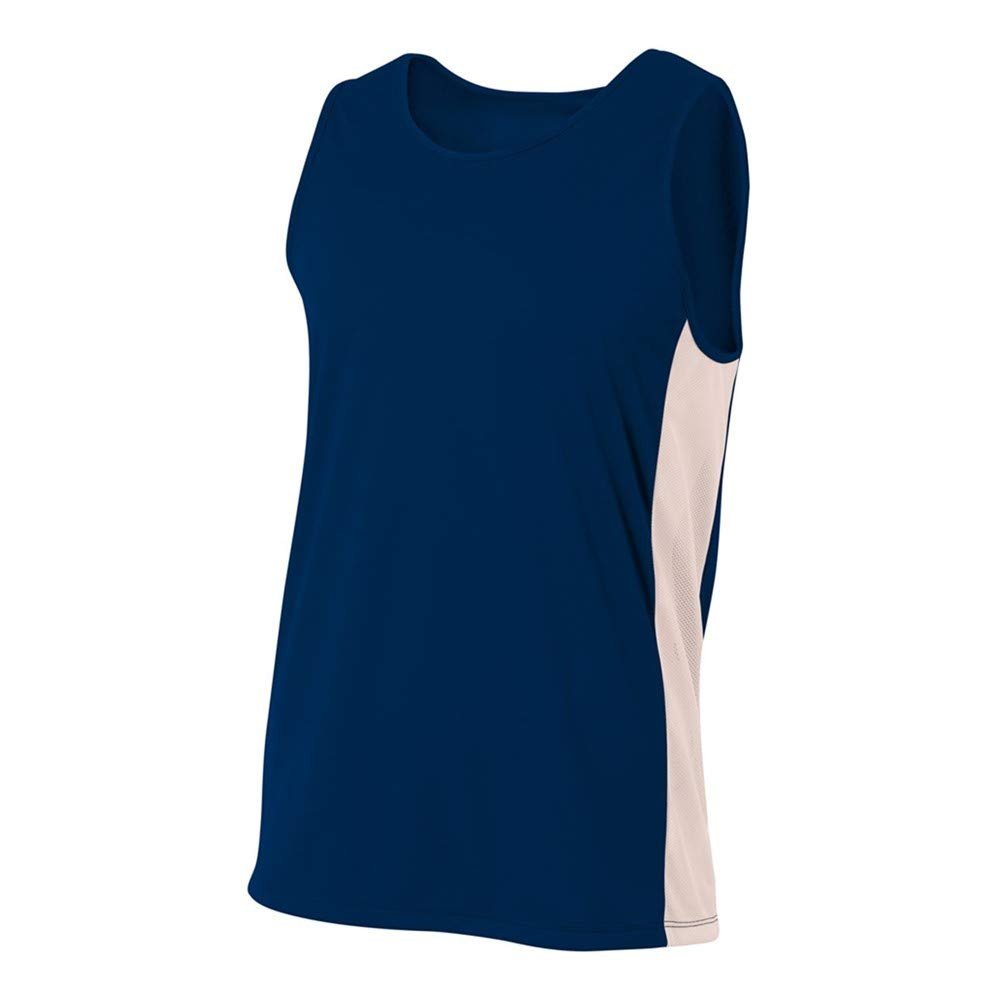 A4 Sportswear Adult XL Navy/White Pacer Tank Top