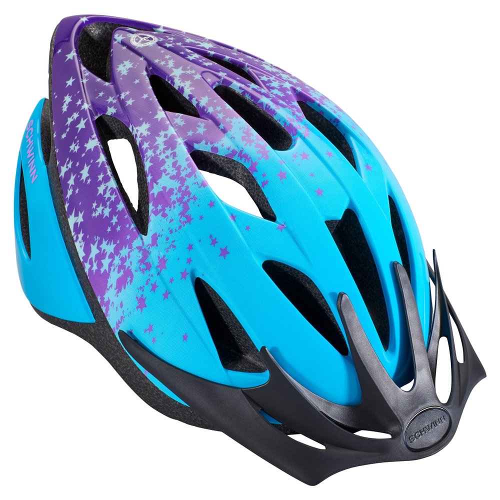 Schwinn Thrasher Kids Bike Helmet, Boys And Girls, Fits 50 - 54cm Circumference, Ages 5-8 Year Olds, Lightweight, Detachable Visor, CPSC Safety Certified, Child, Blue/Purple