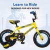 Pacific Vortax BMX Style Kids Bike, for Boys and Girls Ages 1 to 4, Single Speed, 12-Inch Wheels with Removable Training Wheels, Rear Coaster Brake, Yellow view 2