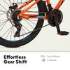 Schwinn High Timber ALX Mountain Bike for Youth Boys Girls, 24-Inch Wheels, 21-Speeds, Front Suspension, Aluminum Frame, Mechanical Disc Brakes, Orange view 4