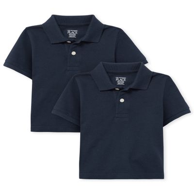 The Children's Place Baby Boys and Toddler Boys Short Sleeve Pique Polo, Nautico, 2T