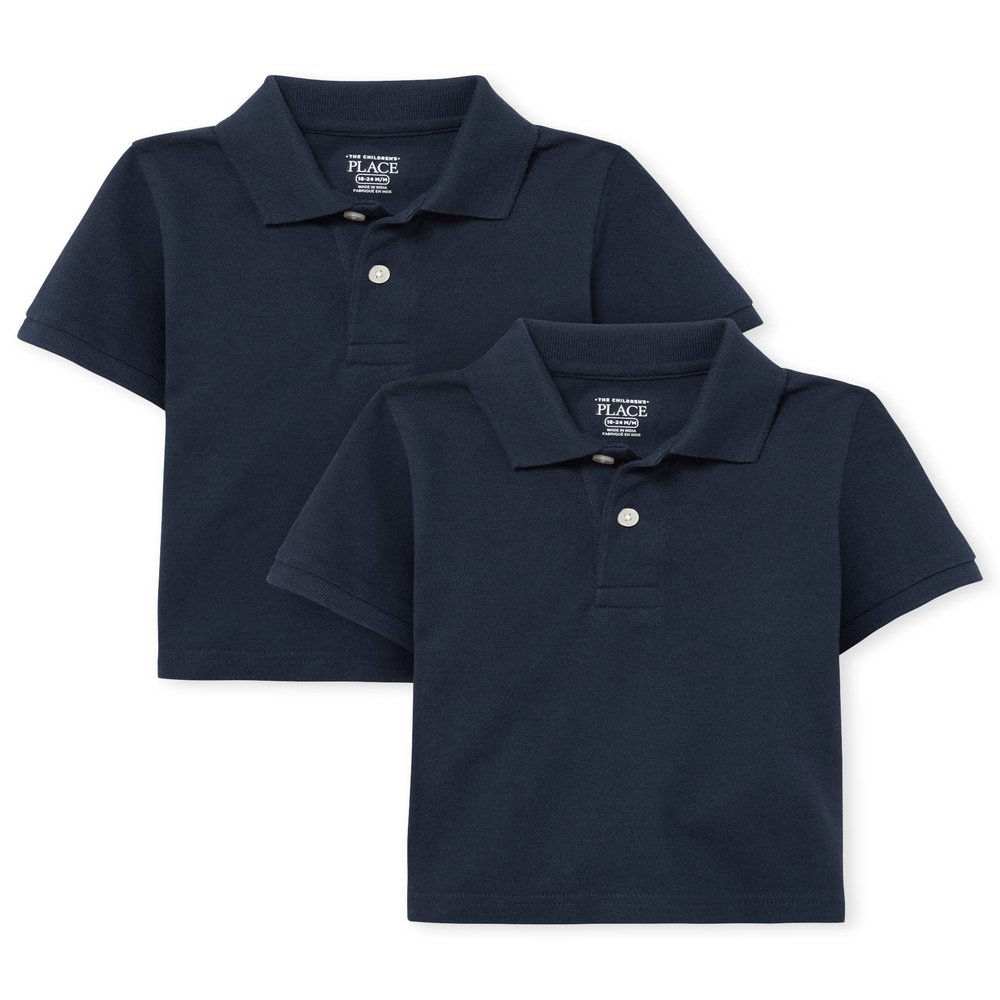 The Children's Place Baby Boys and Toddler Boys Short Sleeve Pique Polo, Nautico, 2T