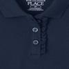 The Children's Place Baby Girls and Toddler Girls Short Sleeve Ruffle Pique Polo, Tidal, 5T view 2