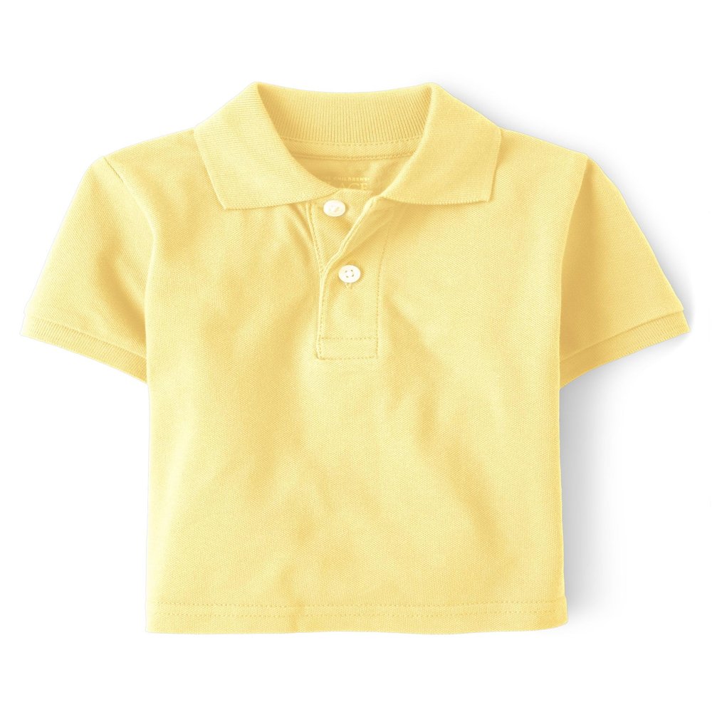 The Children's Place boys Baby and Toddler Uniform Pique Polo Shirt, New Yellow, 4T US