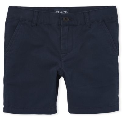 The Children's Place boys Stretch Chino Shorts, New Navy, 6