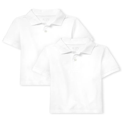 The Children's Place baby boys And Toddler Short Sleeve Pique Polo Shirt, White 2 Pack, 2T US