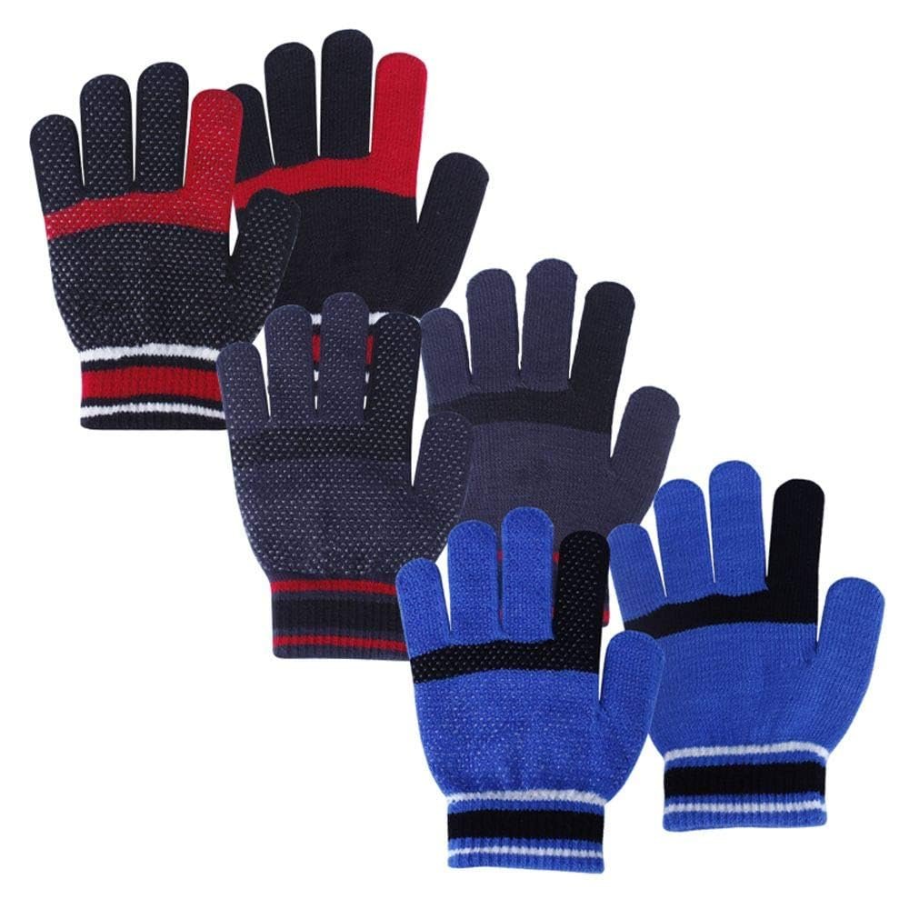 MIG4U Kid's Winter Warm Magic Gloves Touch Screen Stretch Gripper Knitted Glove for Children Teens Boys or Girls