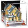 Better Display Cases Versatile Acrylic Display Case - Medium Square Box with Mirror, Orange Risers and White Base 11" x 11" x 11" (A001-OR) view 1