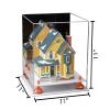 Better Display Cases Versatile Acrylic Display Case - Medium Square Box with Mirror, Orange Risers and White Base 11" x 11" x 11" (A001-OR) view 2
