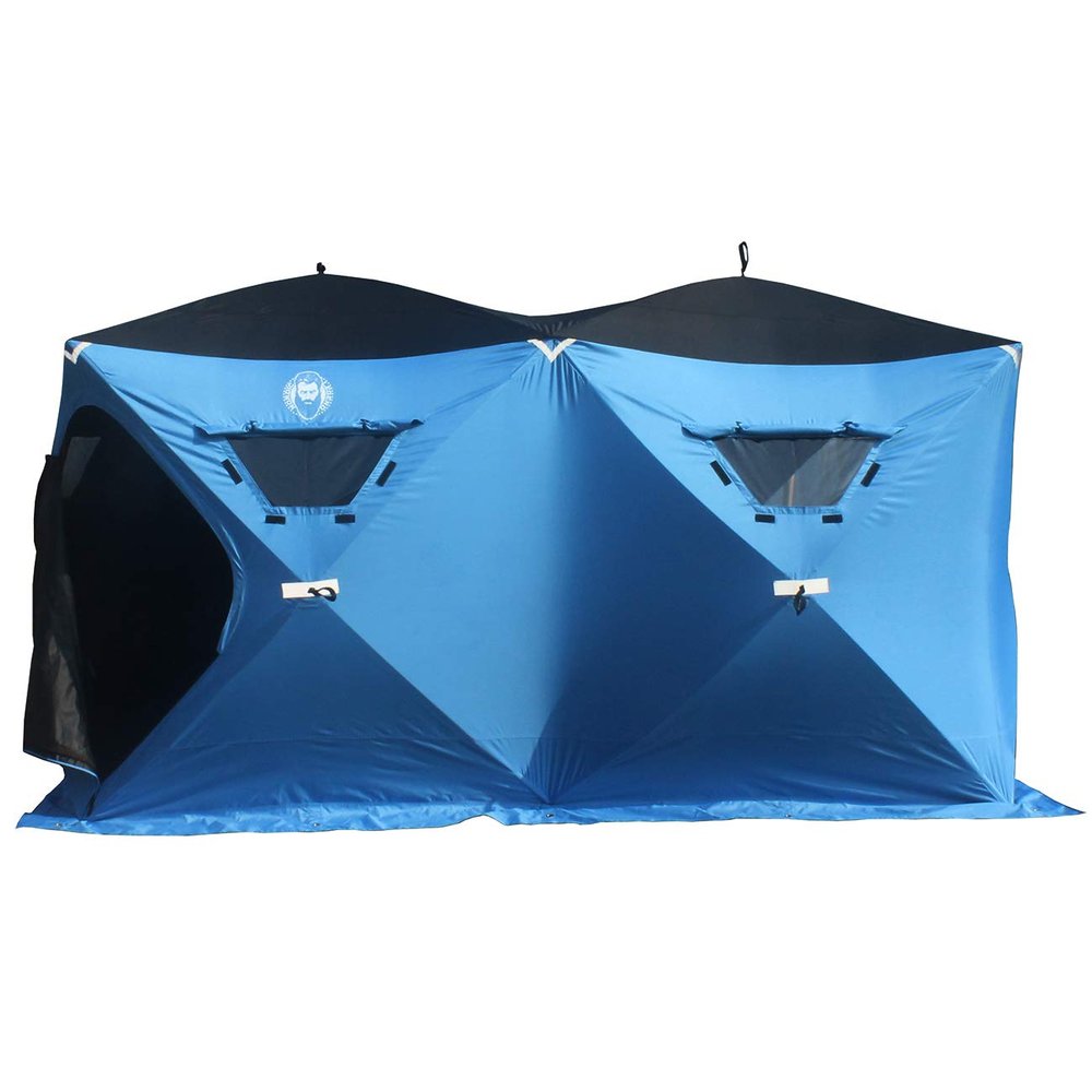 Nordic Legend 6 Person Portable Ice Fishing Shelter with 2 Big Doors-Diamond Door Guard System Ice Fishing Camping Tent