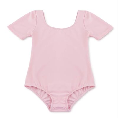 Aislor Kids Girls Short Sleeves Stretchy Cotton Ballet Dance Gymnastics Leotard Dancewear Pink 8 Years