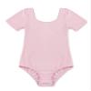 Aislor Kids Girls Short Sleeves Stretchy Cotton Ballet Dance Gymnastics Leotard Dancewear Pink 8 Years view 1