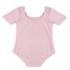 Aislor Kids Girls Short Sleeves Stretchy Cotton Ballet Dance Gymnastics Leotard Dancewear Pink 8 Years view 2