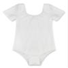 Aislor Kids Girls Short Sleeves Stretchy Cotton Ballet Dance Gymnastics Leotard Dancewear White 3T view 1