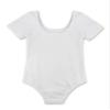 Aislor Kids Girls Short Sleeves Stretchy Cotton Ballet Dance Gymnastics Leotard Dancewear White 3T view 2