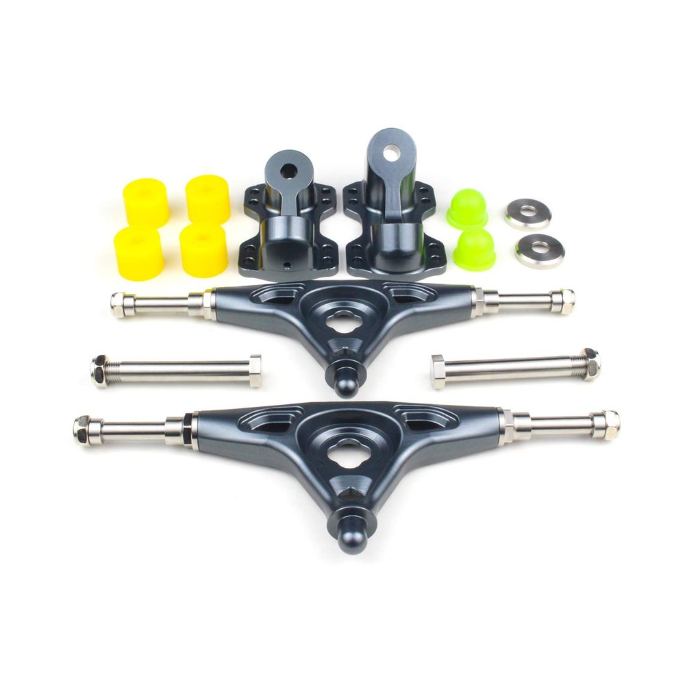 ALSENTRUCKS Indra 154-164mm Grey 4830CNC Precision Skateboard Longboard Trucks (Set of 2)