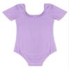 Aislor Kids Girls Short Sleeves Stretchy Cotton Ballet Dance Gymnastics Leotard Dancewear Purple 3T view 2