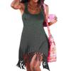 pinziko Women's Summer Beach Dress Bikini Cover Up Casual Vacation Short Dresses Gray view 1