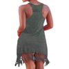 pinziko Women's Summer Beach Dress Bikini Cover Up Casual Vacation Short Dresses Gray view 2