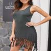 pinziko Women's Summer Beach Dress Bikini Cover Up Casual Vacation Short Dresses Gray view 4