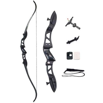 66 Inch Archery Takedown Recurve Bow and Arrow Set 24lbs-36lbs Aluminum Alloy Bow Riser Hunting Recurve Bows Target Practice Longbow for Shooting Competition Game (Black, 28 Lbs)
