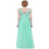 Aislor Women's Chiffon Crochet Floral Lace Wedding Bridesmaid Maxi Dress Evening Party Prom Gown Turquoise 2 view 3
