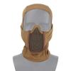 Tactical Full Face Mask Balaclava Cap Motorcycle Army Airsoft Paintball Headgear Metal Mesh Hunting Protective Mask (tan) view 2