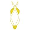 Aislor Women's One Piece G-String Sling Shot Strappy Mini Bikini Thong Bodysuit Teddy Monokini Swimwear Yellow One Size view 1