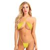 Aislor Women's One Piece G-String Sling Shot Strappy Mini Bikini Thong Bodysuit Teddy Monokini Swimwear Yellow One Size view 2