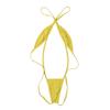 Aislor Women's One Piece G-String Sling Shot Strappy Mini Bikini Thong Bodysuit Teddy Monokini Swimwear Yellow One Size view 4