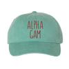 Alpha Gamma Delta Mod Pigment Dyed Baseball Cap Seafoam w/Maroon Thread Color view 1