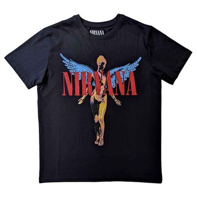 Nirvana T Shirt In Utero Angelic Band Logo Official Mens Black Size XL