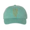 Alpha Sigma Tau AST Mod Pigment Dyed Baseball Cap Seafoam w/Old Gold Thread Color view 1