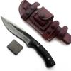 GCS Handmade Micarta Handle D2 Tool Steel Tactical knife Hunting Knife Camp Knife with leather sheath Full tang blade designed for Hunting & EDC GCS 240 (Black Handle) view 1